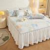 3 шт. сезонная универсальная стеганая юбка-кровать прозрачная марлевая юбка противоскользящее покрывало утолщенный матрас защитное постельное белье