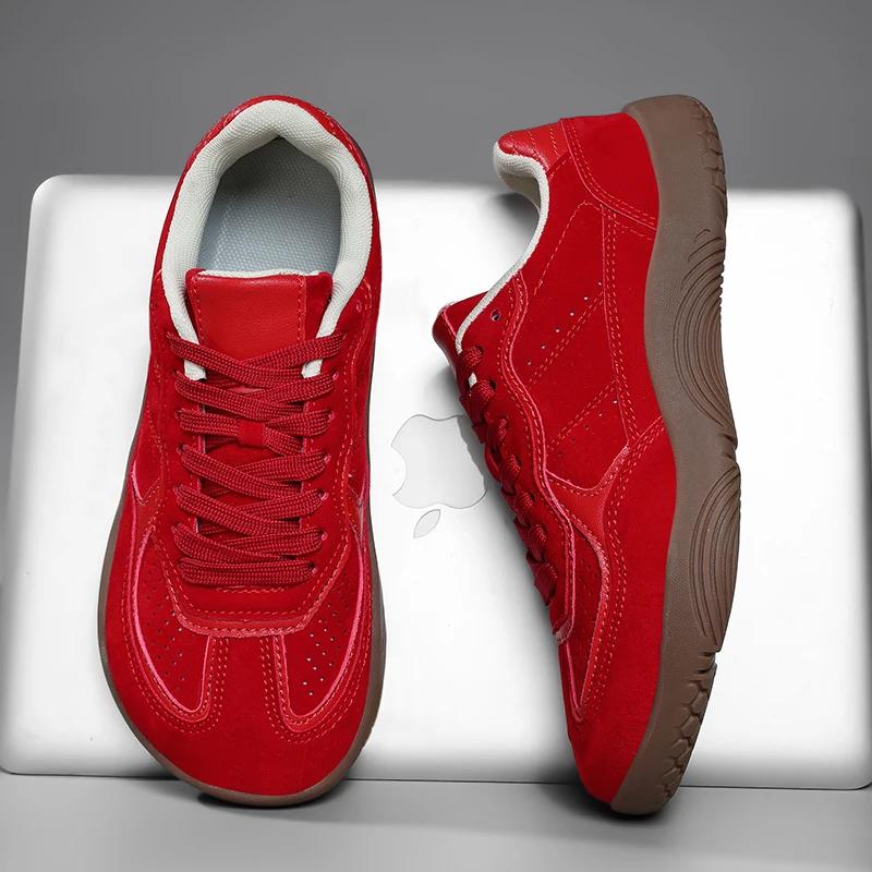 Flats Unisex Wider Shoes Breathable Cow Suede Leather Soft Zero Drop Sole Casual Sneake Men Barefoot Wide-toed Shoes Zapatillas