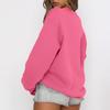 Ayollar Qishki Toplar Ayollar Uzun Qo'lli Sviter Kundalik Keng Kesimli Crewneck Pulover Fleece Toplar