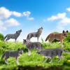 Roaring Walking Wolf Figurine Realistic Forest Animal Model Miniature Woodland Creatures Figure Kids Wild Animal Toy Cake Topper