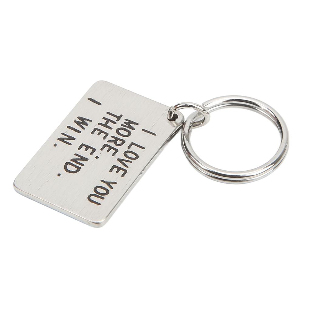 Birthday Keychain Stainless Steel I Love You More The End I Win Fadeless Rustproof Key Chain Rings