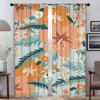 Kitchen Curtains 2 Pieces Leaf and Flowers Elegant Room Curtains for Camera Partition Blackout Curtain Tulle for Bedroom Shades