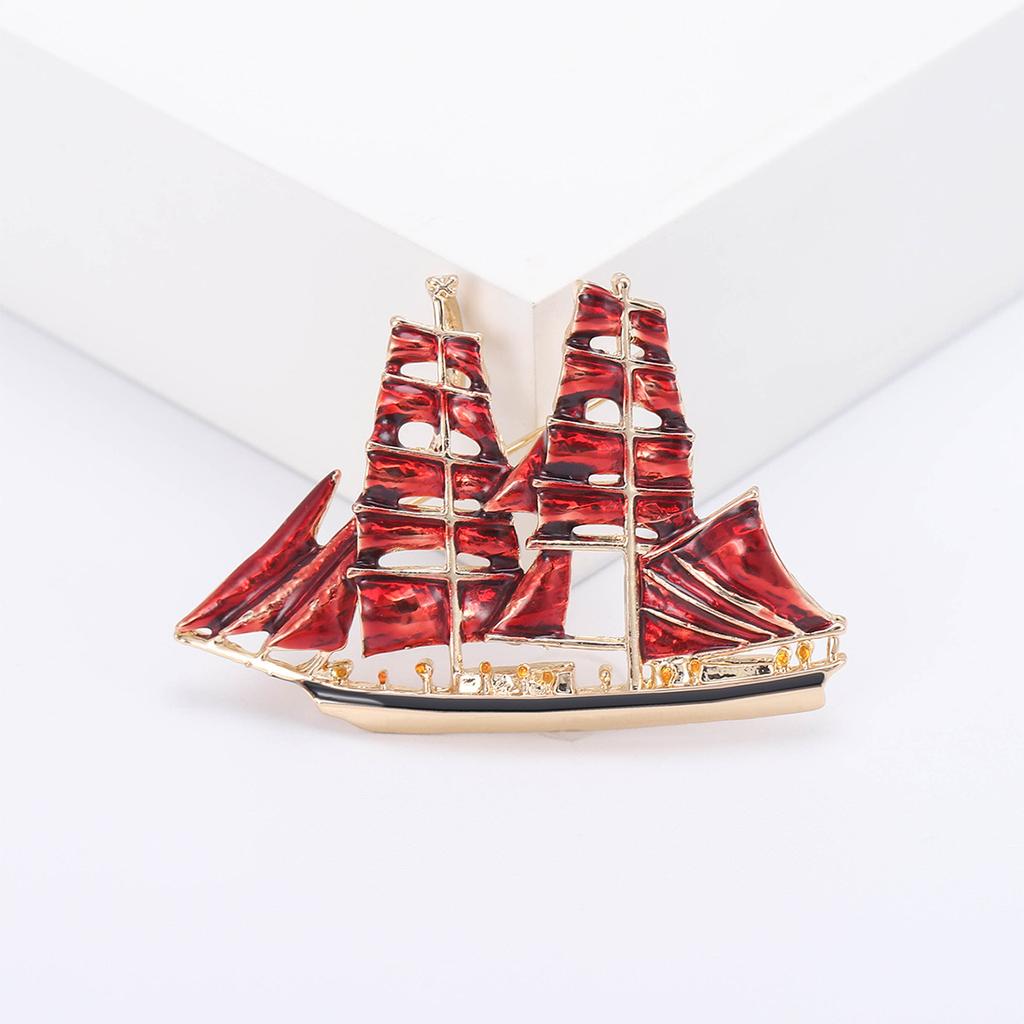 Значок парусник Женские эмалевые броши-булавки лодка Подарки