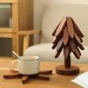 Tree Shape Heat Trivet Bamboo Placemats Foldable Kitchen Mat Non-Slip Tabletop Protector for Hot Pots Cups