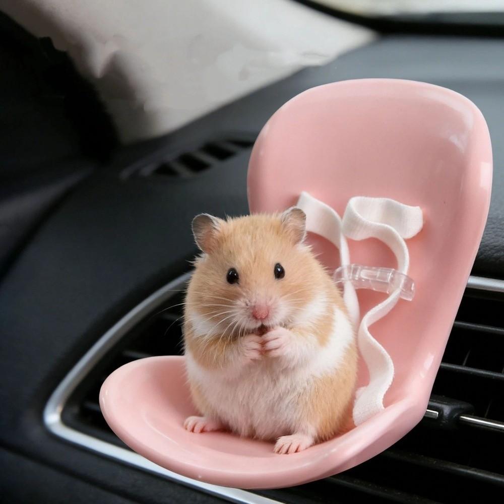 Mini Secure Buckle Hamster Car Safety Seat Plastic Comfortable Hamster Vent Mount Detachable Pet Stool Small Pets