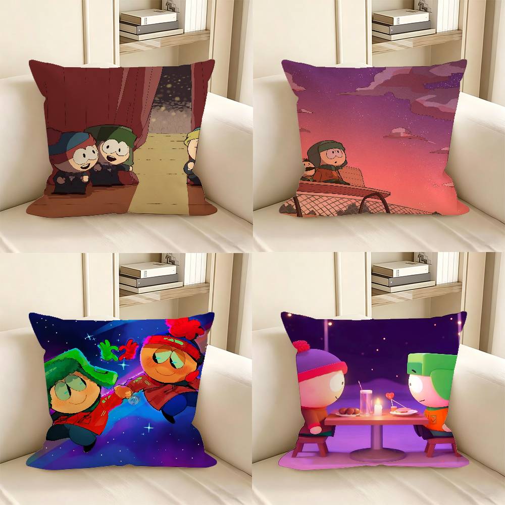 pc Anime PParks Souths Pillow Case Fashion Square Pillowcase Bedroom Sofa Room Ins Decoration Leisure
