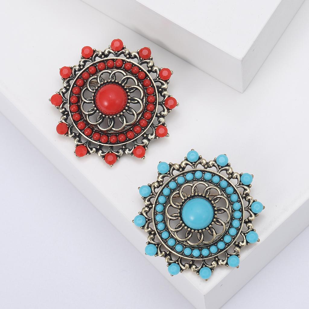 Middle Eastern Turkish Vintage Hollow Rhinestone Brooch Temperament Bohemian Jewelry Pin