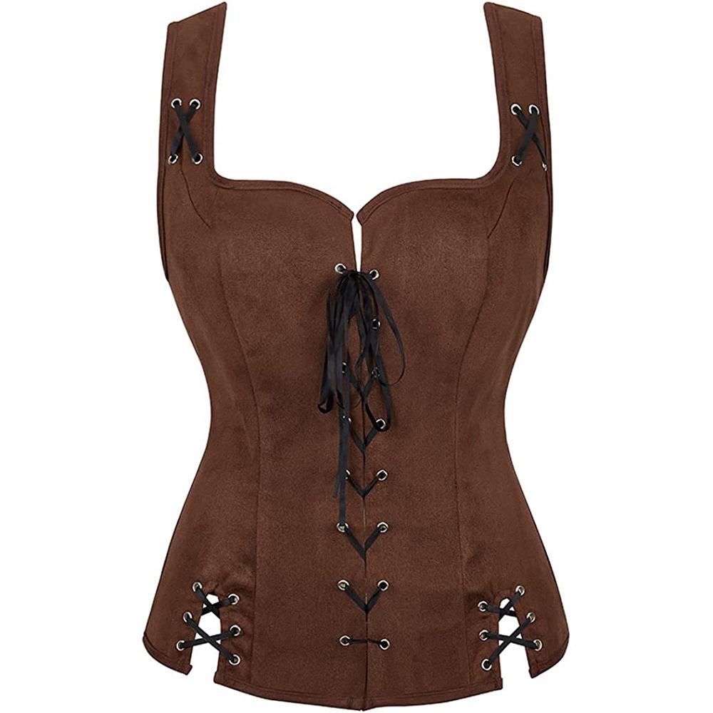 Medieval Renaissance Vest Court Gentleman Lace Up Vest Stage Play Cos Performance Costume