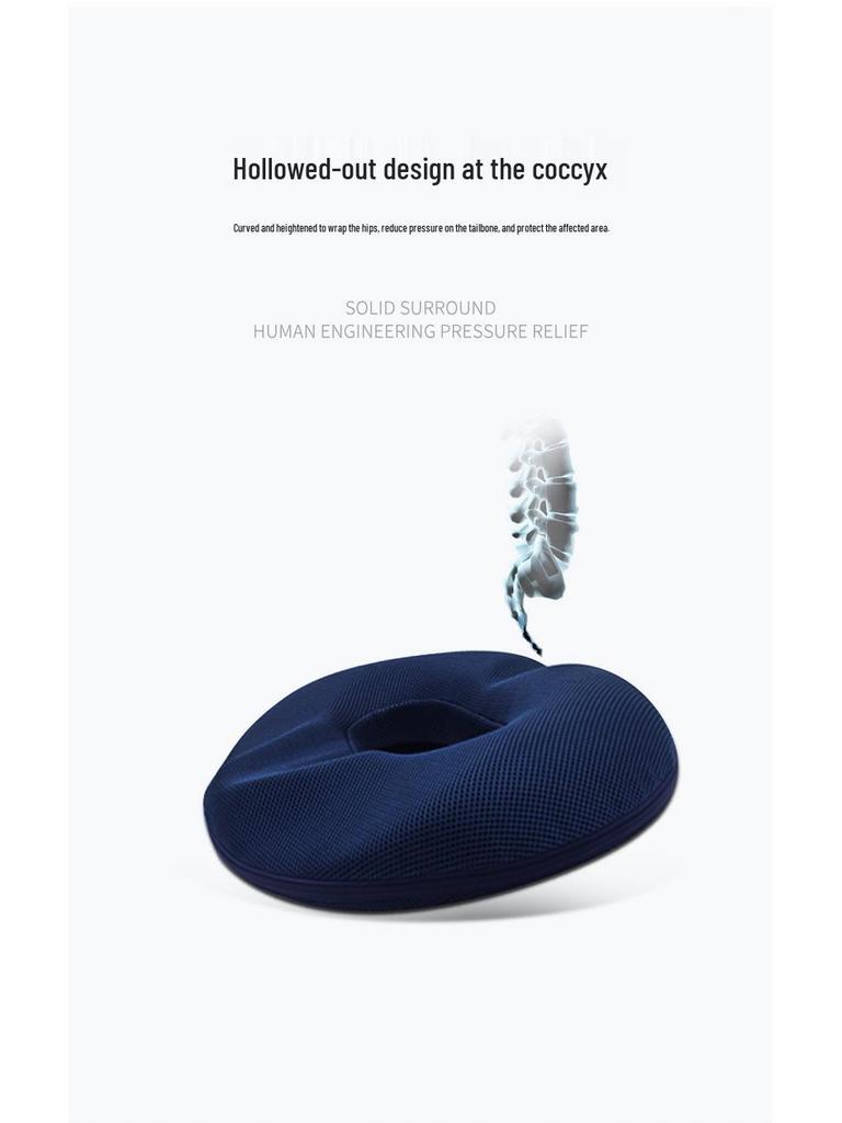 Memory Foam Breathable Cushion for Office Chair and Car - Relieves Long Sitting Discomfort