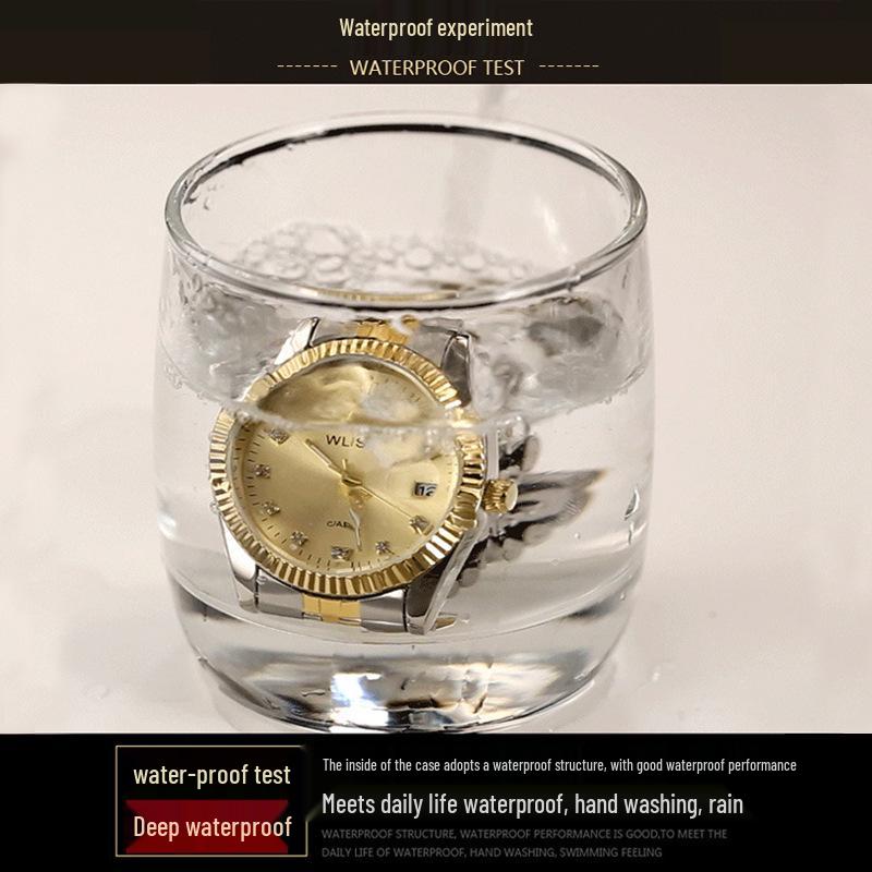 Водонепроницаемые кварцевые парные часы Wolis - Элегантные мужские и женские наручные часы