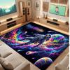 Astronaut Space Theme Soft Crystal Velvet Rug Custom Name & Text Print Non Slip Floor Rug for Bedroom Living Room