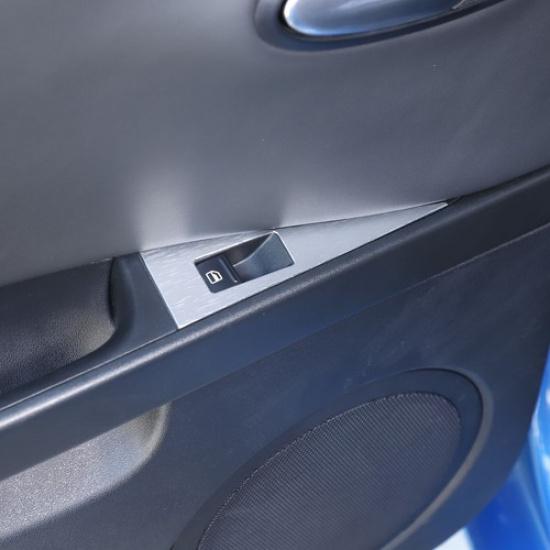 Silver Alloy Car Window Glass Lift Frame Trim Cover For Seat Leon MK2 2008-12