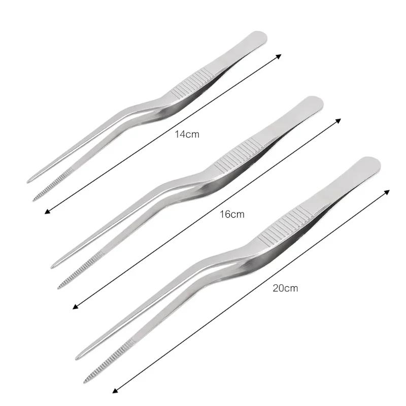 Kitchen Tweezer Utensil BBQ Tweezer Food Clip Kitchen Bar Chief Tong Stainless Steel Portable for Picnic Barbecue Cooking