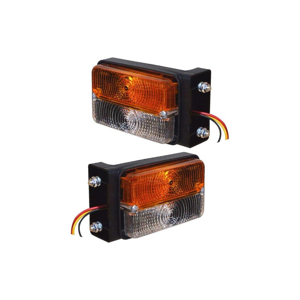 APSMOTIV Pair of Turn Signal Indicator Lights Side Marker with 12v Bulbs Suitable for Case IH, Massey Ferguson Tractor, McCormick