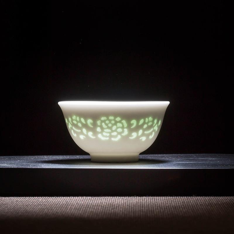 1 шт. Чисто-белый полый изысканный набор для кунг-фу чая, высококлассная чайная чашка, чайная пиала, чайная комната, одинарная чашка мастера, чайная чашка