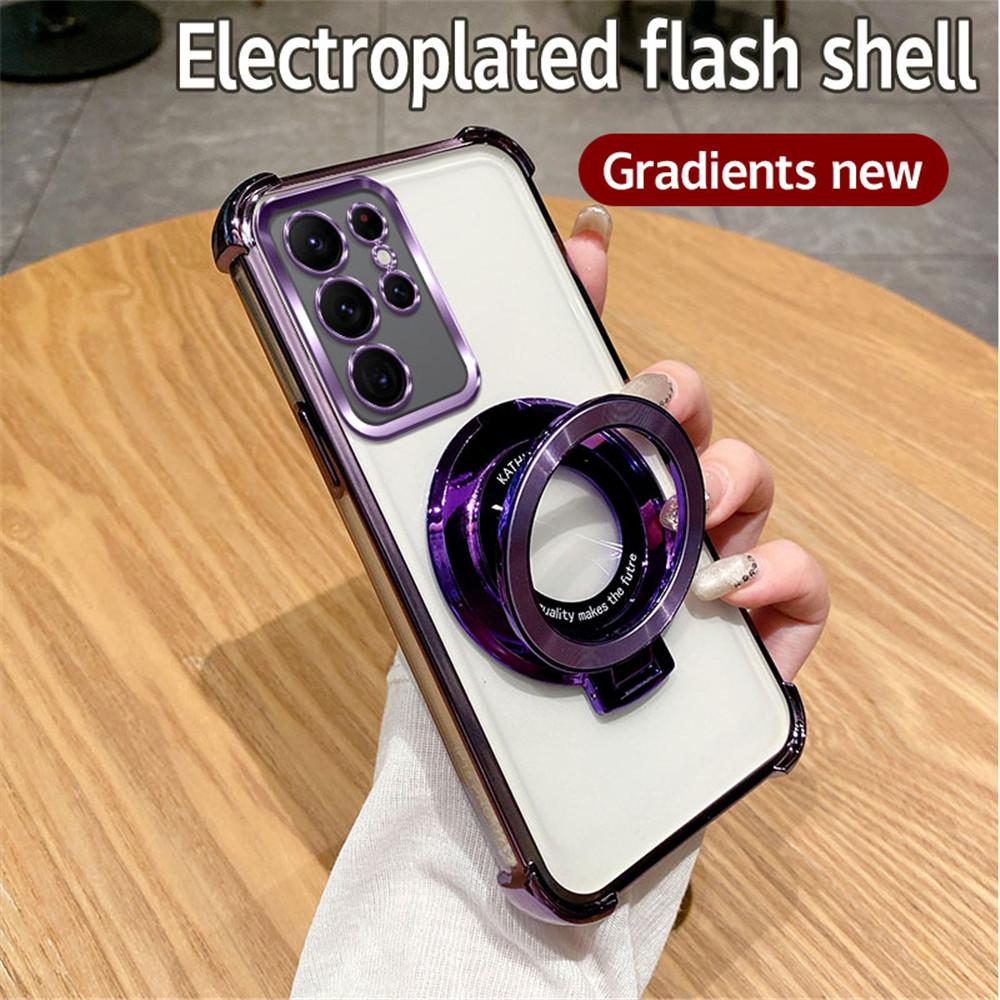 Роскошный противоударный чехол с блестками и держателем для Samsung Galaxy S24FE S23 S21 S22 Plus S20FE Note 20 Ultra Stand Cover S24