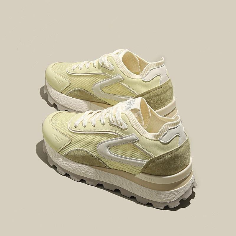 Thick-soled inner height increase mesh breathable waffle Forrest Gump shoes women's 2025 summer casual versatile sports dad shoes little white shoes