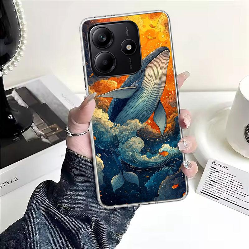 Горбатый кит Морской гигант Мягкий чехол для телефона Для Xiaomi Redmi Note 15 14 14S 13 12 Pro Plus 12S 11 11S 11E 10 10S 11T 5G Fundas Coqu