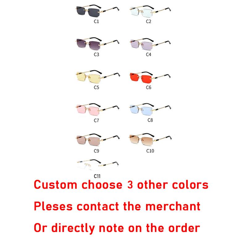 5 Pcs Rimless Rectangle Sunglasses For Men Women Fashion Simple Outdoor Accessory Sun Glasses Beach Travel Shades Eyewear