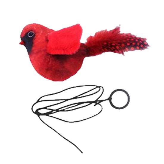 Interactive Cat Toys Hanging Plush Bird Squeaky Sound Simulation Bird Teaser Toy Playful Entertain Bond with Your Pet Kitten Chirping Toy for Cats