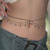 Блестящая цепочка на талию в стиле Y2K, сексуальная многослойная цепочка, пояс для живота для женщин, дизайн со звездой и кисточкой, летняя пляжная цепочка для тела, бикини