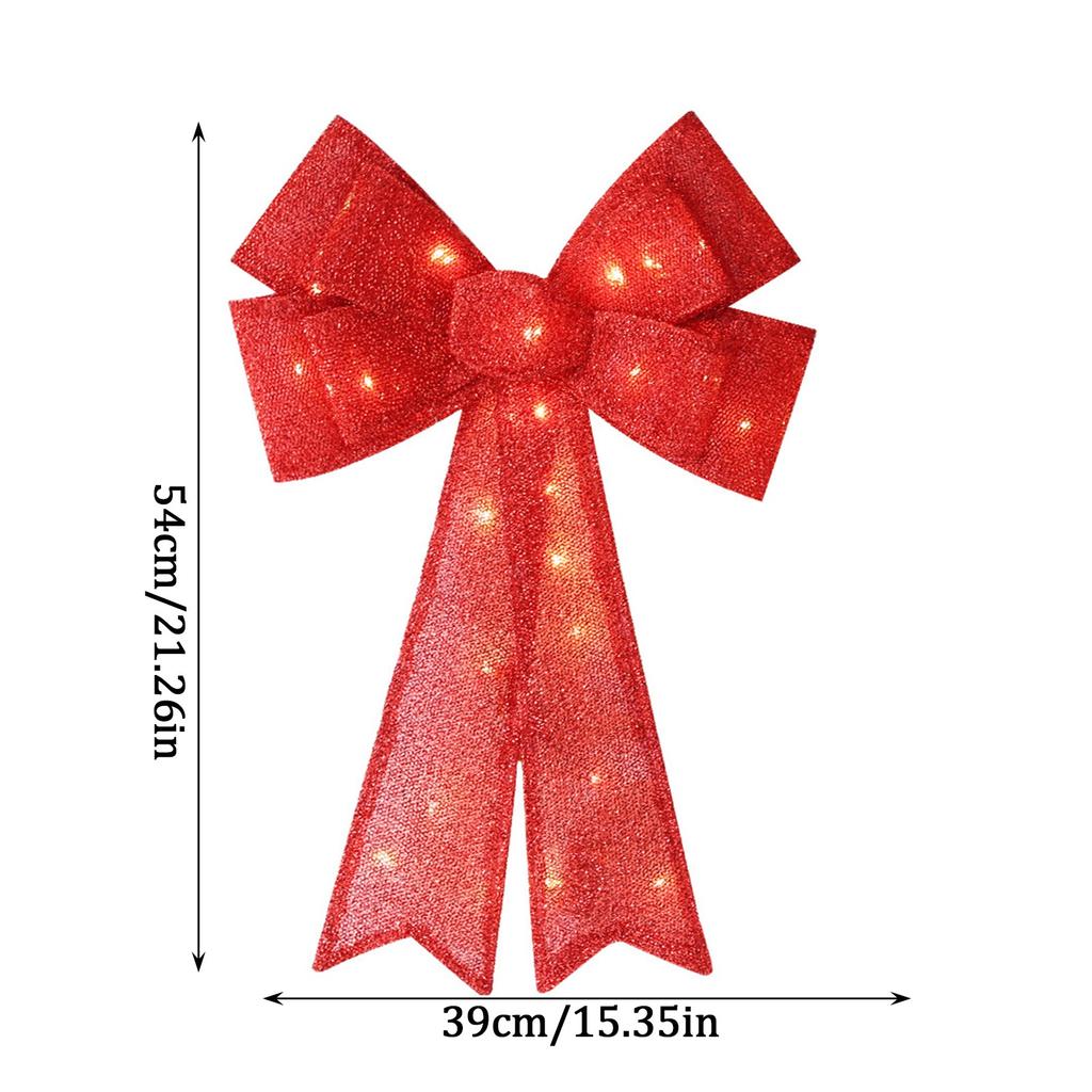 Рождественское блестящее украшение-бант со светом, сверкающий дизайн, праздничный декор для двери, уникальное рождественское украшение, украшение для вечеринки, подарок