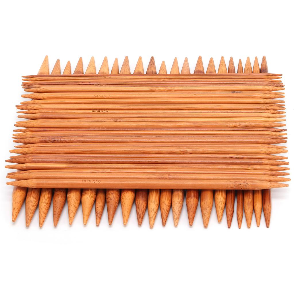 75 Pcs Double Pointed Knitting Needles 20cm7.8in Carbonized Bamboo Knitting Needles Set 15 Sizes