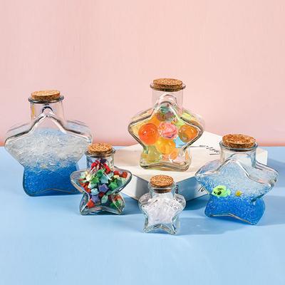 Стеклянные бутылки в форме пятиконечной звезды, DIY поделка, бутылка желаний, декоративная подарочная банка, подарок на день рождения, свадьбу, Рождество, домашнее украшение