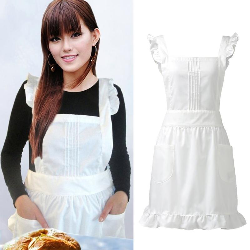 Woman Apron Cooking Aprons Maid Apron Ruffle Apron Kitchen Aprons Waitress Apron Work Apron for Cooking Baking Serving