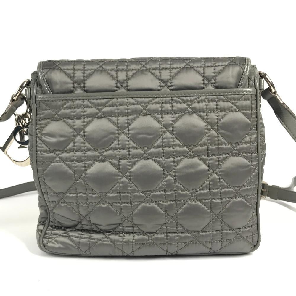 Dior Logo Cannage Quilted Crossbody Pochette Flap Shoulder Bag Gray Based