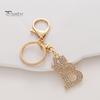 Брелок для ключей, роскошный горный хрусталь, корона, инициалы, автомобильный брелок AG, золотой брелок с 7 буквами, женский аксессуар для сумки, орнамент
