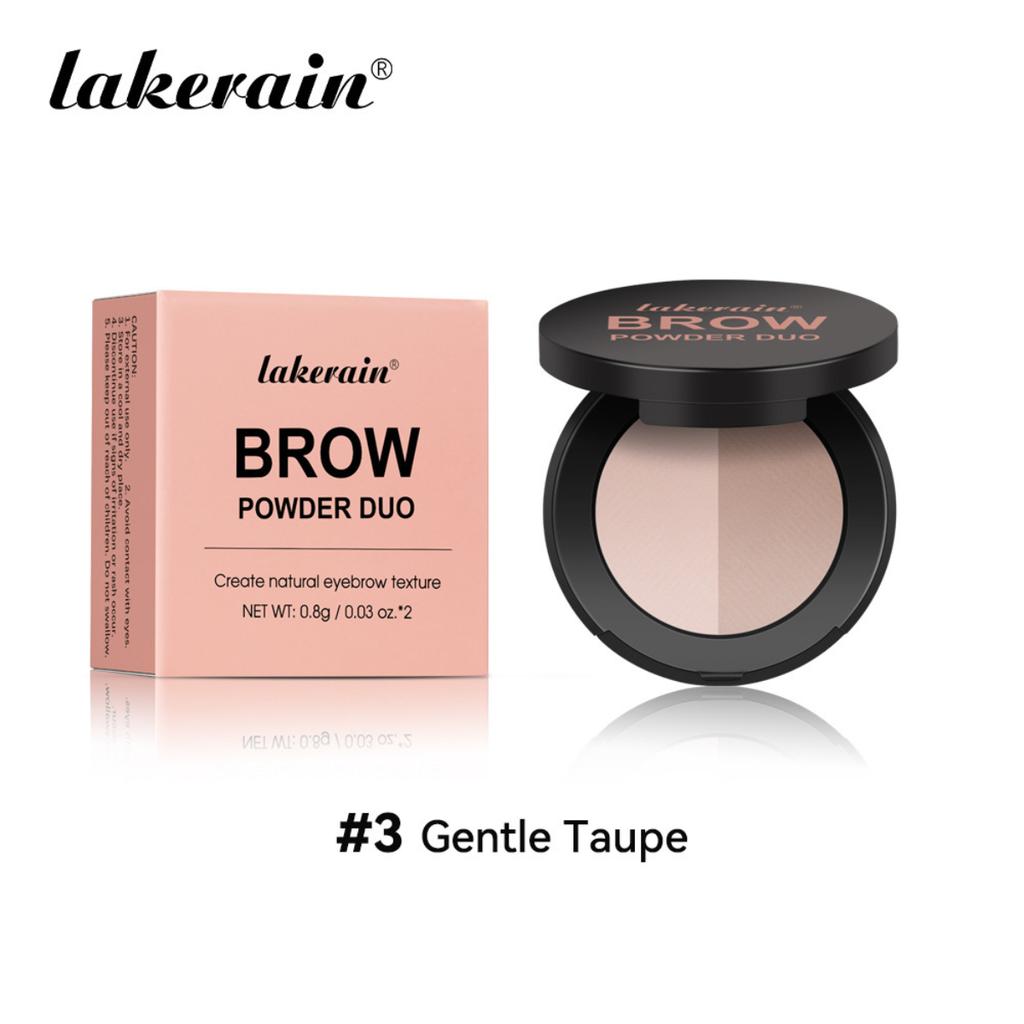 Lakerain Two Color Eyebrow Powder - Waterproof and Sweat Resistant Long-lasting Color, Fine Powder Lasting No Smudgy, Natural Eyebrow Shape,
