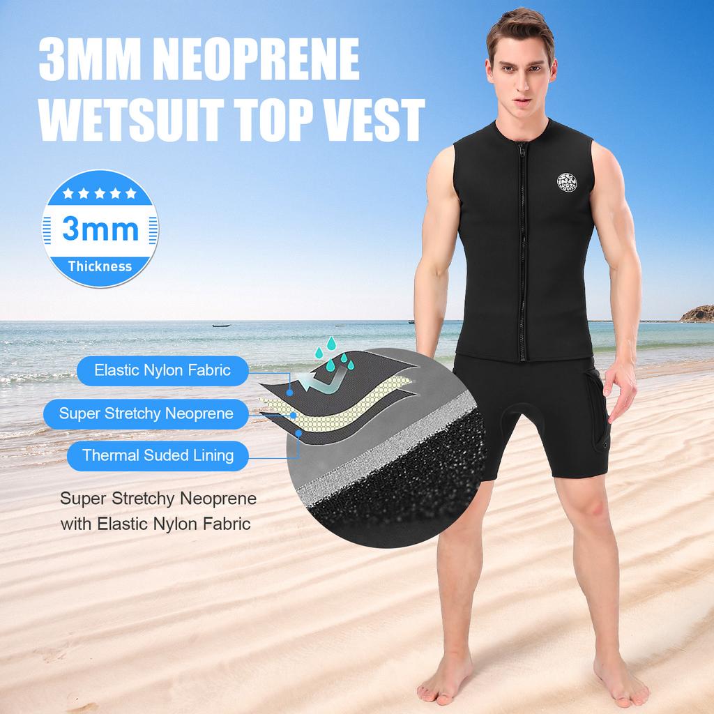 3 мм неопреновый гидрокостюм, верхний жилет, тепловой теплый жилет без рукавов для дайвинга, серфинга, плавания, парусного спорта