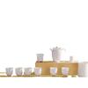 Suet jade kung fu tea set household cover bowl teacup tea set Chinese simple high-end gift box business gifts