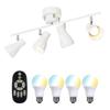 Community Lighting Ceiling Light 4 Lights 6 Tatami Ceiling Spotlight Lighting Fixture Ceiling White Dimmable Color LED Bulb with 40W Shape Remote