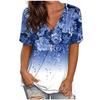Camiseta de manga corta elegante con cuello en V para mujer, Tops holgados con estampado Floral en 3D, varios colores
