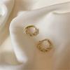 925 Sterling Silver Korean Light Luxury Pearl Hoop Earrings for Women Temperament Wedding Party Jewelry Accessories