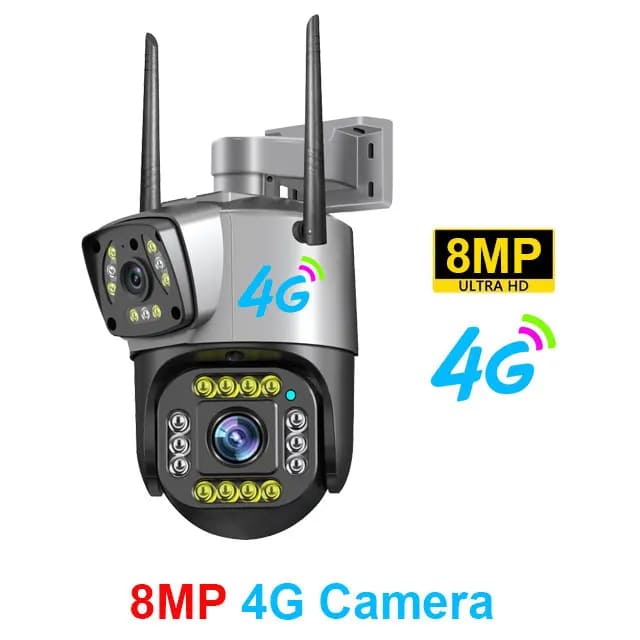 Новая 8-мегапиксельная 4K камера с двумя экранами 4G/WiFi IP-камера с монитором для умного дома, наружная водонепроницаемая PTZ-камера видеонаблюдения V380 Pro, защита безопасности