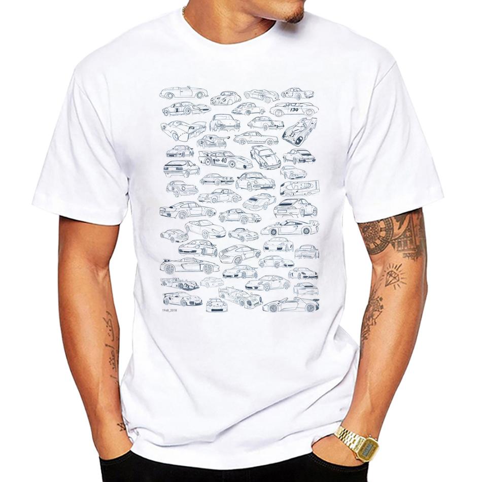 Funny Race cars Lover TShirts Novelty Design 70 years of change Printed Casual Streetwear Hip Hop TShirt Tops