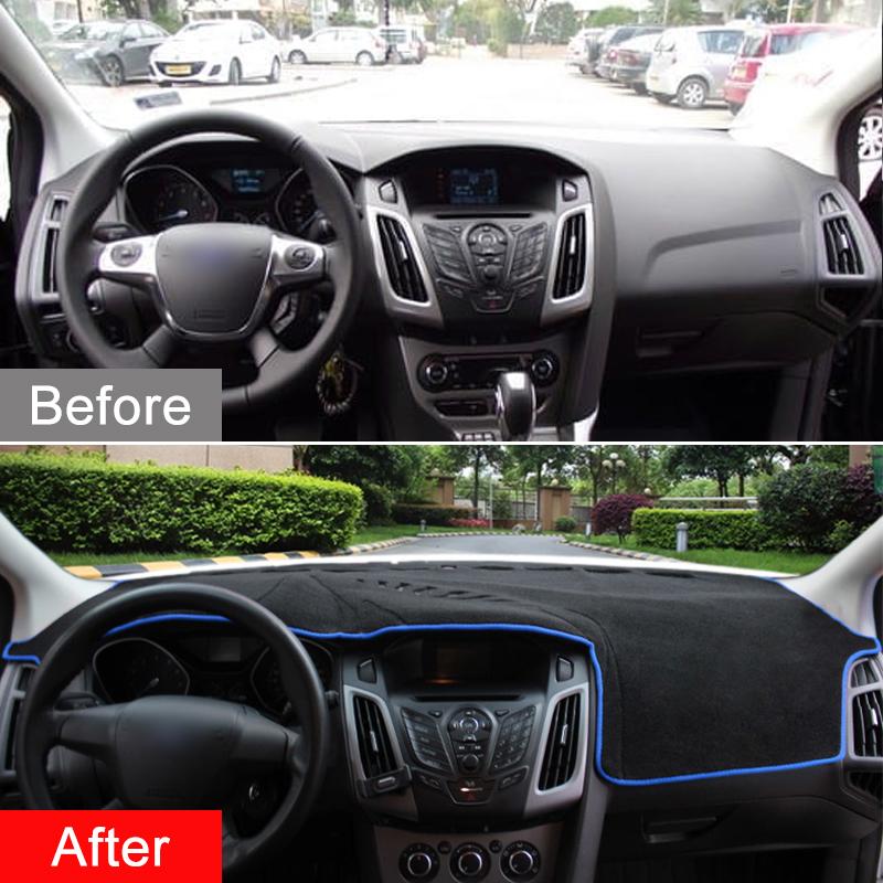 Коврик на приборную панель автомобиля Накладка Платформа для приборов Стол Ковры Аксессуары Для Ford Focus 3 MK3 2012-2014 2015 2016 2017 2018