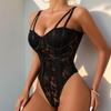 Trendy European & American Sexy Patchwork Backless Spaghetti Strap Bodysuit: High-End Body Shaping Women's Streetwear