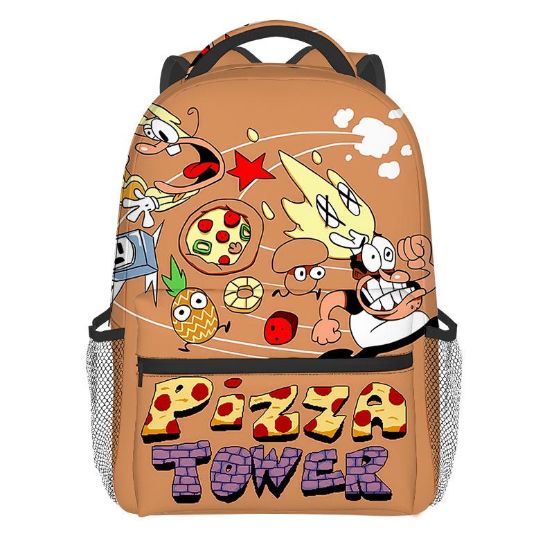 Classic Kpop Youthful School Bags Unisex Cool Pizza Tower Travel Bags 3D Print Oxford Waterproof Notebook Shoulder Backpacks