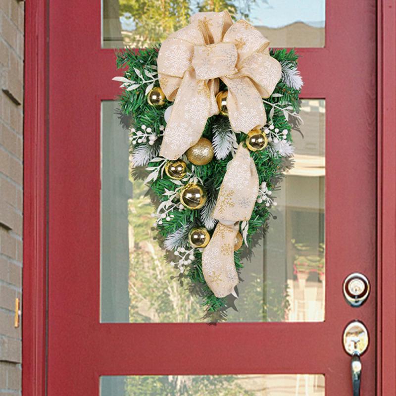 Украшение для входной двери Высококачественные материалы Красивое праздничное украшение Имитированная гирлянда Имеет много применений Элегантный венок