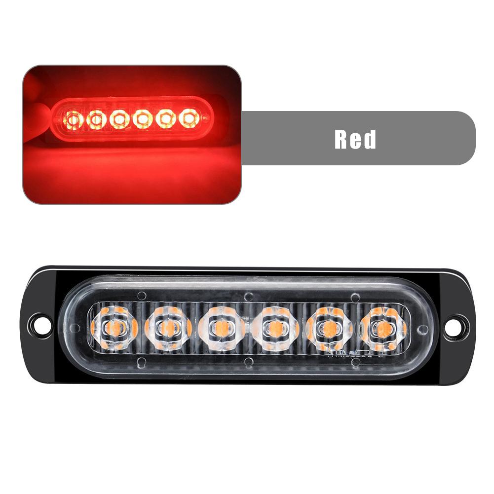 6LED Car Strobe Warning Light Grill Flashing Breakdown Emergency Light Car Truck Trailer Beacon Lamp LED Side Light For Cars 12V