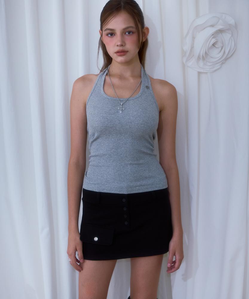 Rose Franz Pocket Mini Skirt [Black]