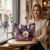 Elegant Floral Tote Bag for Women Fashion Casual Daily Shoulder Handbag for Shopping Travel