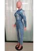 Европейский и американский стиль женский сексуальный джинсовый модный комбинезон, вдохновленный инфлюенсерами