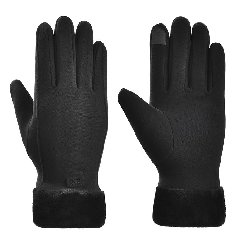 Женские зимние толстые плюшевые перчатки, модные теплые замшевые перчатки для отдыха на природе, женские перчатки для вождения с сенсорным экраном, спортивные перчатки для велоспорта