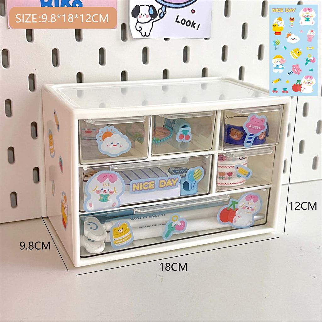 Ящик для хранения из шести сеток, ящик для хранения большой емкости, ящик для хранения косметических канцелярских принадлежностей