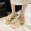 Модные новые стильные популярные женские летние мягкие сандалии супер феи тапочки плоские тапочки для женщин носить снаружи